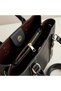 Black Lock Detailed 3-Compartment Women's Handbag and Crossbody Bag 24X18 cm - - 3