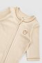 Organic Cotton Cream Zippered Baby Romper Set - 6