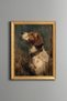 Brown and White Hunting Dog Portrait - Vintage Patterned Painting - Fine Model