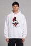 Record Player Women's Design Pre-Printed Oversize White Hooded Sweatshirt