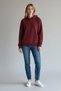 Unisex 3 Thread Burgundy Basic Sweatshirt Hoodie - 2