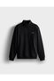 Zippered Black Men's Sweatshirt 6Wm1010