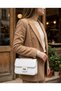 White Quilted Faux Leather Gold Chain Shoulder Bag 23×16 cm -