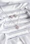 316L Steel Chain Silver Color Pink Zircon Stone Heart Model Women's Necklace Earring Set - - 2
