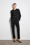 Round Neck Button Detailed Jacket - Black - 2
