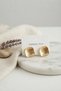 316L Steel Gold Color Inverted Convex Model Earrings - - 2