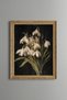 White Snowdrops on a Dark Background - Vintage Patterned Painting - Fine Model