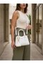 White Charmlı Adjustable Strap Mini Hand and Shoulder Bag -