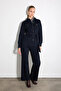 Belted Canvas Shirt Jacket - Navy Blue - 4