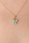 Gold Color Water Green Butterfly Figure Women's Necklace - 2