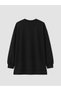 Two Mt Shop Quality Lcw Modest Black Interlock Plain Loose & Baggy Women's Sweatshirt Tunic - 6