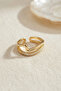 Gold Color Wavy and Zircon Stone Model Women's Ring -