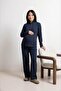 Urban Corduroy Fabric Half-Zip Maternity and Postpartum Tracksuit Set - 2