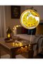 Ramadan Minare Detailed Crescent Led Light Daylight Yellow Metal Ornament - 3