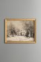 Cottage among Snowy Trees - Vintage Patterned Painting - Fine Model