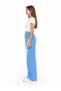28010-26 Girl's White Striped Wide-Legged 3-Yarn Ruffled Sweatpants 13–16 Years Old - 3