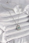316L Steel Silver Color Zircon Stone Eye Engraving Detailed Plate Model Women's Necklace - 2