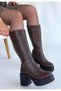 Disan Brown Leather Heeled Boots - 3