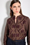 Hakim Collar Embroidered Shirt - Brown - 4