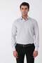 Slim Fit 100% Cotton Striped Gray Shirt Gk 764 - 5