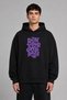 Run Your Win Design Pre-Printed Oversize Black Hooded Sweatshirt