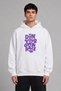Run Your Win Design Pre-Printed Oversize White Hooded Sweatshirt
