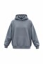 Unisex Light Gray Relax Fit Cotton 3 Thread Hooded Tracksuit Set - 4