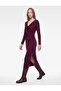 Drapeli Slim Fit Notched Collar Long Sleeve Midi Dress - 3