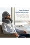 Memory Foam Travel Neck Pillow with Hood, Eye Mask & Earplugs - 3