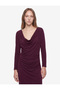 Drapeli Slim Fit Notched Collar Long Sleeve Midi Dress - 2