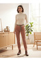 Leopard print belted dusty rose textured trousers - 3