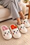 Women's 3-Piece Powder Mink Orange Strawberry Embroidered Ear Detail 3 cm Home Slipper Set Byndset11 - 2