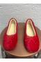 Women's Red Rabbit Feather Bowknot Casual Ballerinas 1 cm Byndtav01 - 6