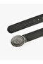 Faux Leather Oval Ethnic Buckle Detailed Belt - 3