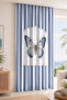 Butterfly Striped Digital Printed Single Wing Background Curtain (with Pillowcase as a Gift)
