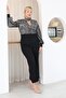 Plus Size Sequin Embroidered Evening Dress Jumpsuit - 5