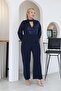 Plus Size Sequin Embroidered Evening Dress Jumpsuit - 3