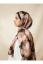 Flower-Patterned Cotton Soft Shawl Spring Series Light Brown