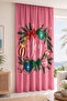 Joy Written Christmas Pine Branch and Colorful New Year Ornament Patterned Digital Printed Single Wing Background Curtain (Throw Pillow) - 2