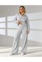 High Collar Zippered Thessaloniki Top and Bottom Set/Comfortable Fit - 6