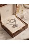 Silver Color Chain Pearl Stone Heart Motif Steel Necklace - 4