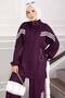 Sporty Elegance: Striped Detailed Waist-Tie Double Tracksuit Set - 2