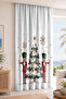 Digital Printed Single Wing Background Curtain with Christmas Pine Tree and Nutcracker Soldier Figures (Throw Pillow Cover H) - 2