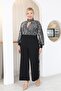 Plus Size Sequin Embroidered Evening Dress Jumpsuit - 6