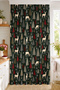 Deer and Pine Tree Patterned Digital Printed Single Wing Background Curtain (with Cushion Cover as a Gift)