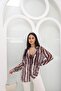 Women's Chiffon Zebra Patterned Striped Shirt