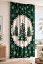 Pine Tree and Snowflake Patterned Digital Printed Single Wing Background Curtain (with Cushion Cover as a Gift)