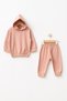 100% Cotton Unisex Oversize Comfortable Fit Children's Hooded Tracksuit Set with Elastic Waist and Cuffs and Printed Back - 2