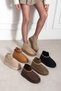 Women's Winter Boots Mini Suede Fur Lined Knitwear Ankle Boots Thick Sole Gondol Tan - 4