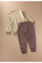 Striped Seasonal Sweatshirt Set 2-8 Years Yellow Gray Striped - 2